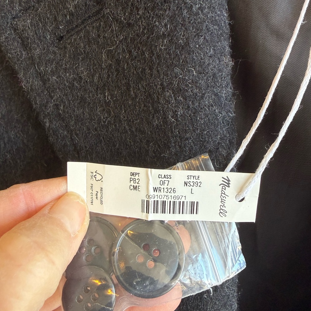 Madewell 🩶 Beautiful CHARCOAL Grey Women's Winter Coat 🤩 - Picture 10 of 13